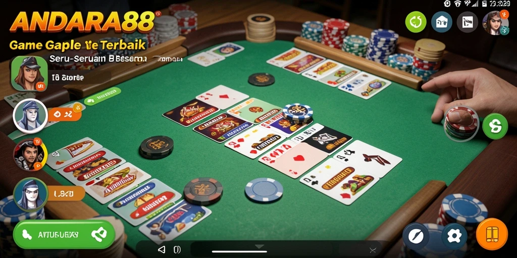 Tampilan gameplay Gaple seru dan interaktif di ANDARA88.