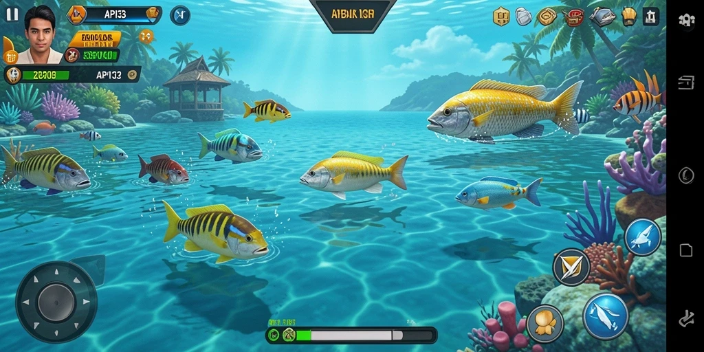 Screenshot menampilkan momen seru dalam gameplay Tembak Ikan API33.