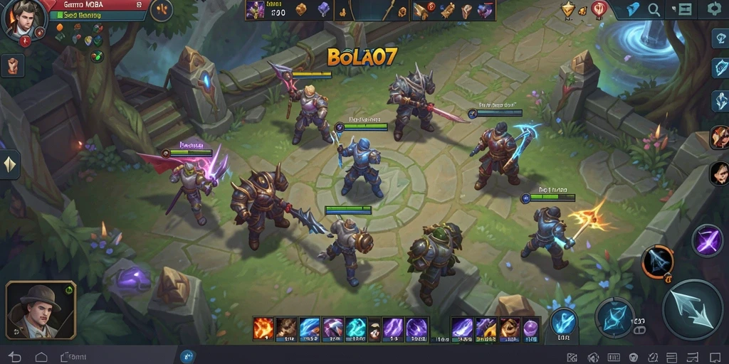 Tampilan gameplay seru dalam BOLA07 dengan karakter yang beragam.