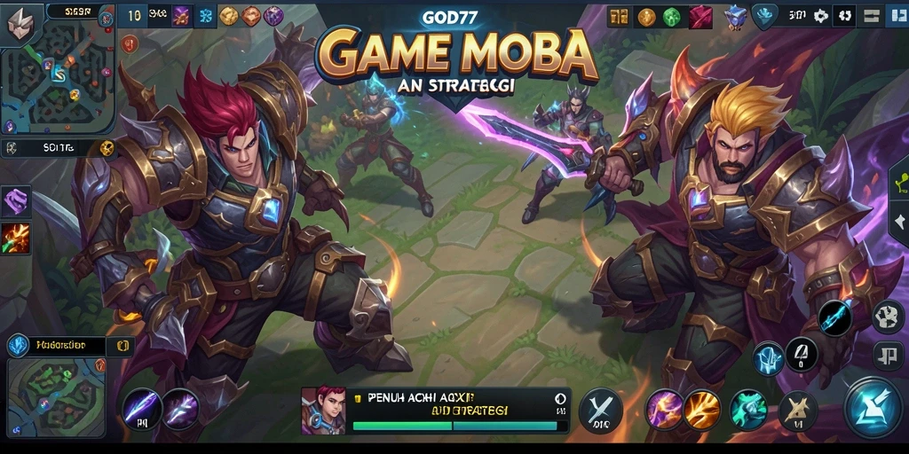 Screenshot menampilkan aksi seru dalam permainan MOBA GOD77.