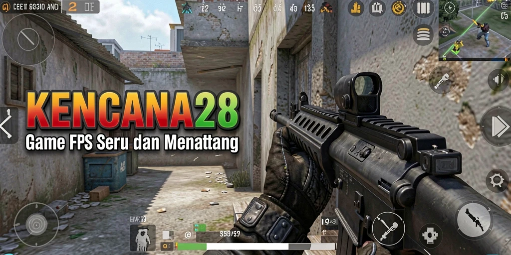 Tampilan gameplay KENCANA28 yang menegangkan dalam pertempuran FPS.