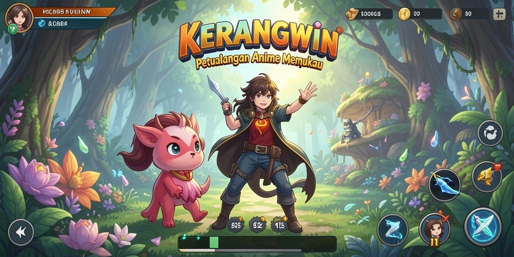 Tampilan gameplay KERANGWIN yang menakjubkan dan penuh aksi.