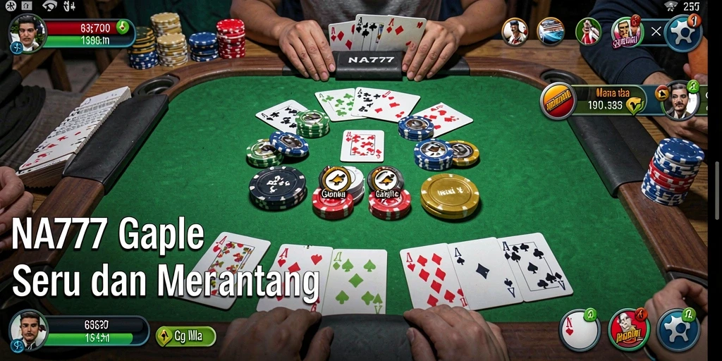 Gameplay seru Gaple di NA777 dengan teman-teman.