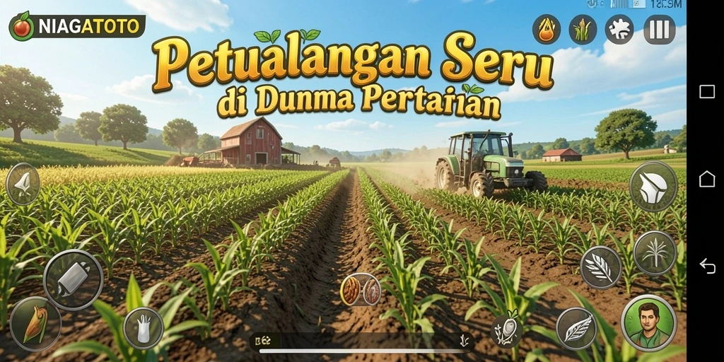 Screenshot gameplay NIAGATOTO yang menampilkan aktivitas bertani.