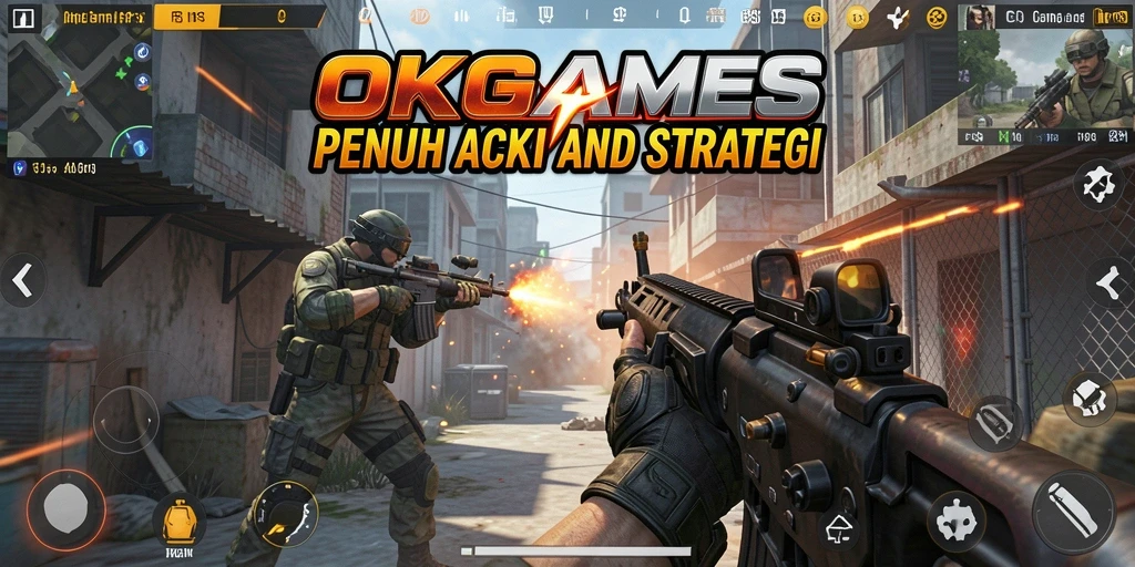 Gameplay seru OKGAMES dengan aksi FPS memukau.