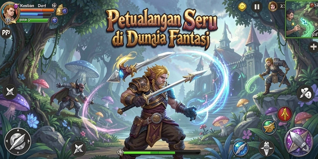 Screenshot gameplay PP7 yang menunjukkan aksi petualangan seru.