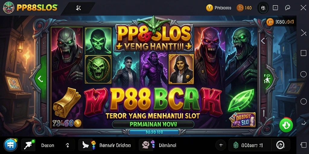 Screenshot PP88SLOTS menampilkan lokasi menakutkan dengan efek horor yang mencekam.
