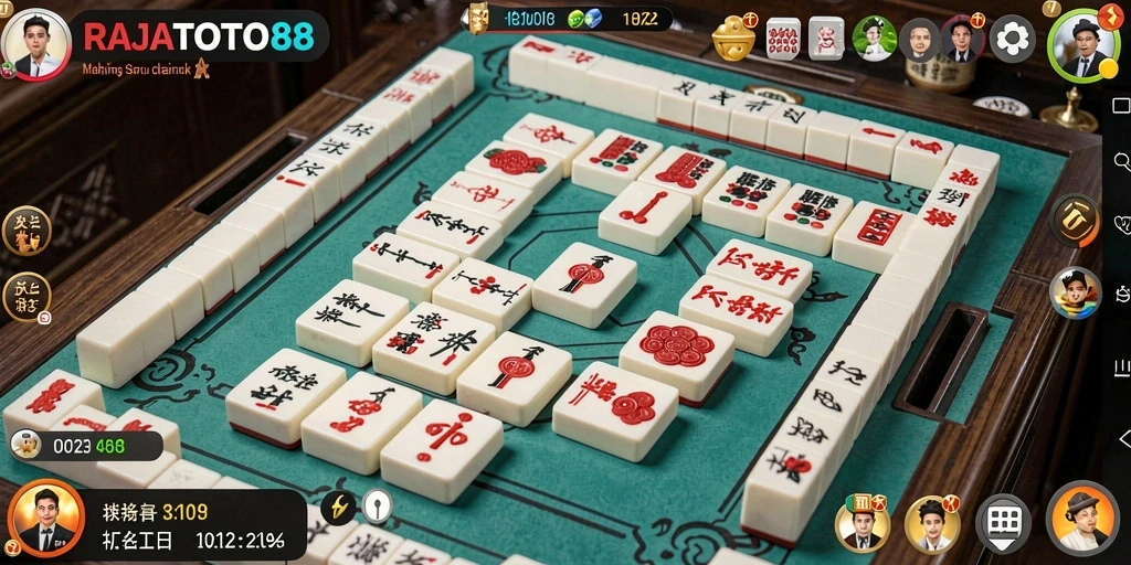 Screenshot RAJATOTO88 menampilkan gameplay Mahjong yang seru.